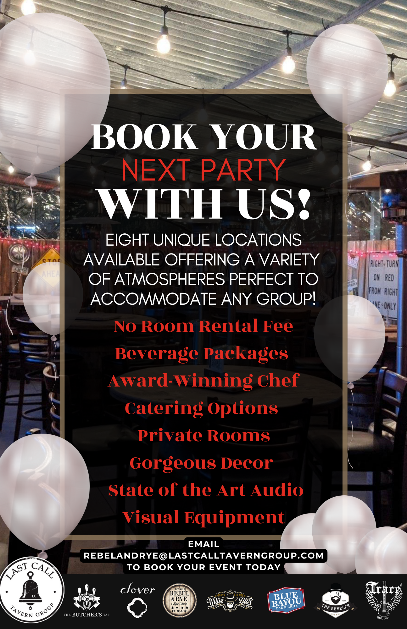 Book Your private events at Rebel & Rye