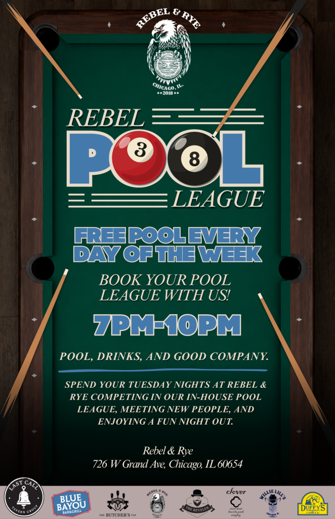 Rebel Pool League | Tuesday Nights at Rebel & Rye