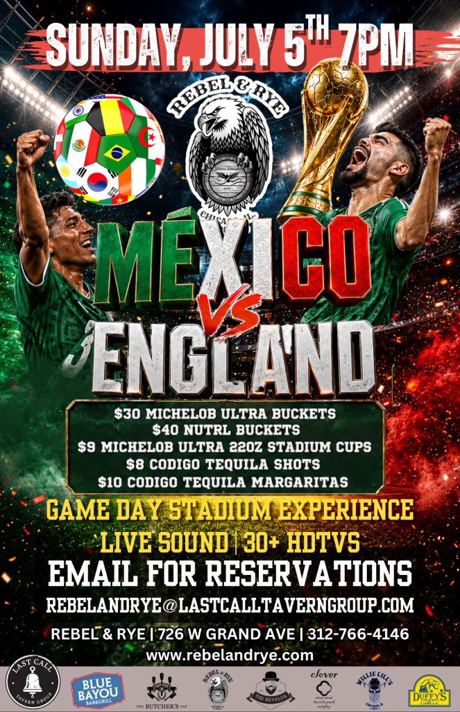 July 5, 2026 | Mexico vs England Watch Party | Rebel & Rye