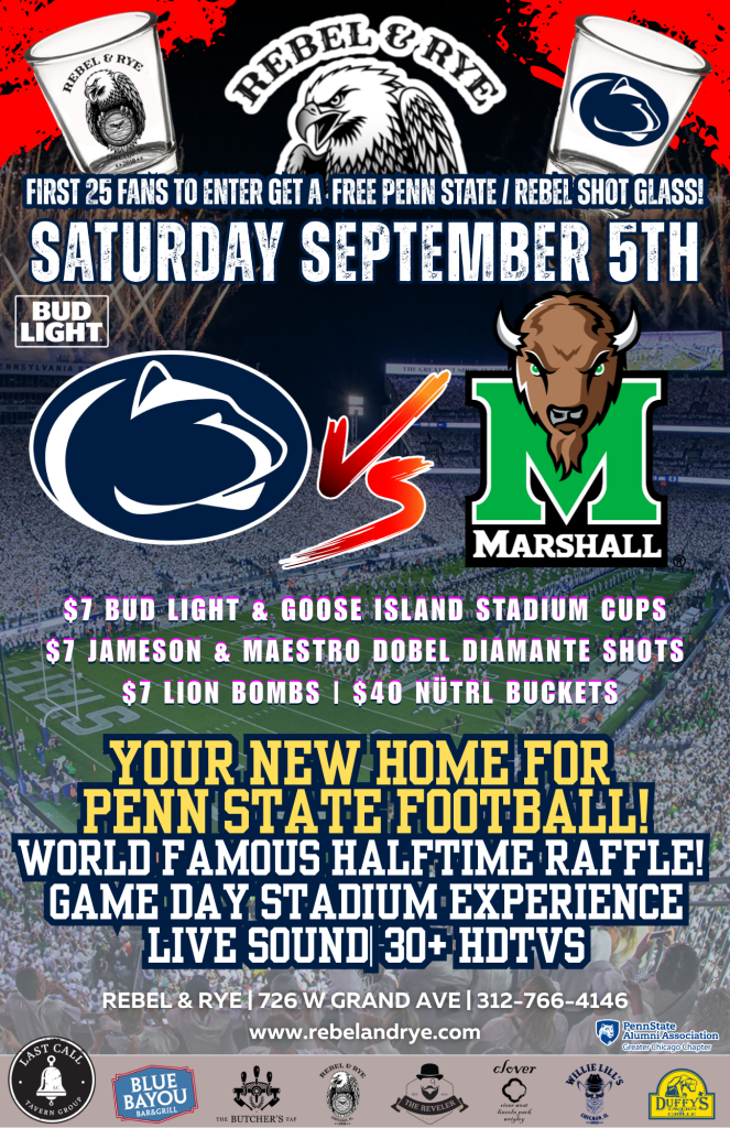 Penn State vs Marshall Watch Party | Saturday, September 5 at Rebel & Rye