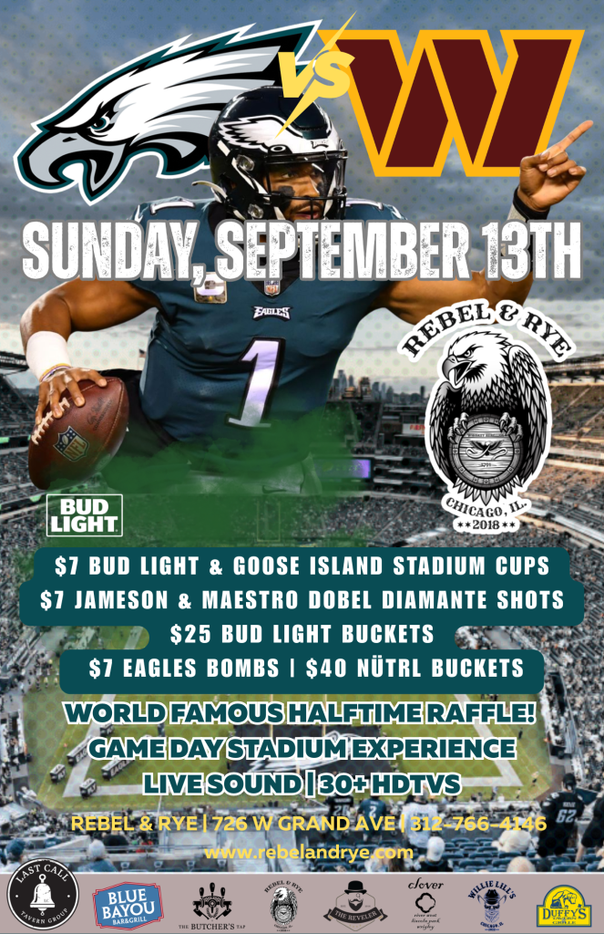 09-13-26 | Eagles vs. Commanders Watch Party | Rebel & Rye