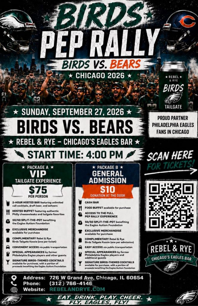 Birds vs. Bears Pep Rally | Sunday, September 27 at Rebel & Rye