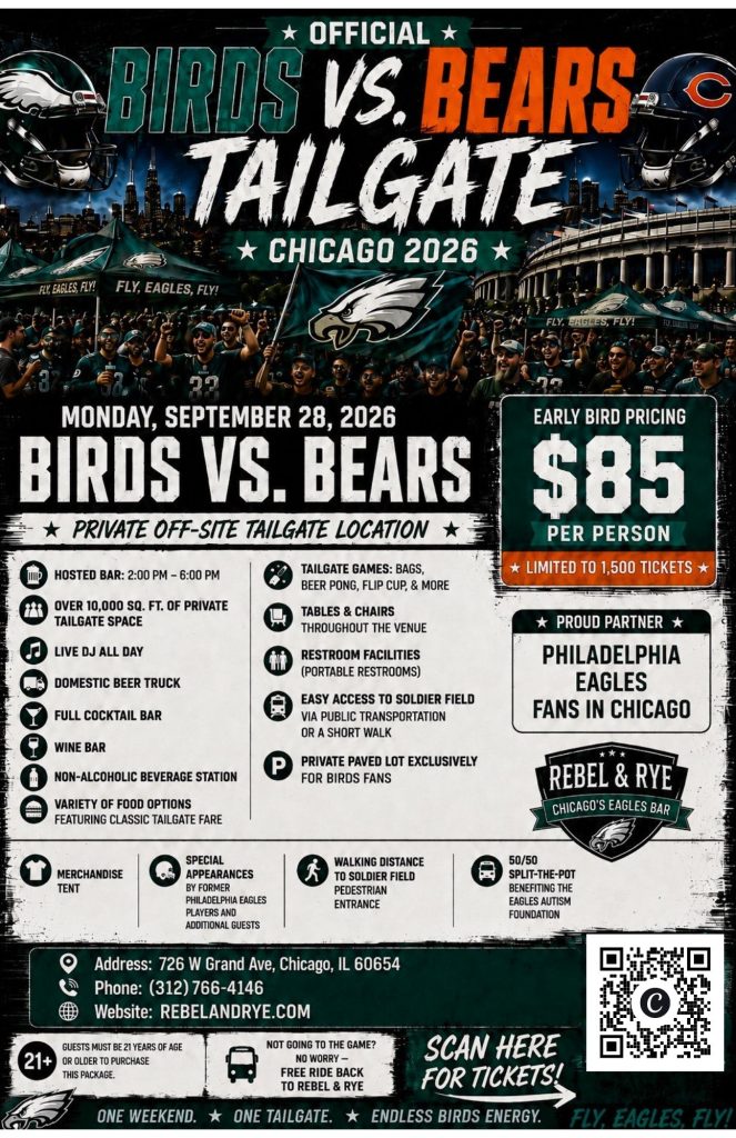 Official Birds vs. Bears Tailgate | Monday, September 28