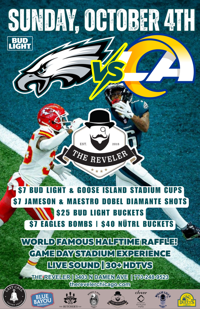 Eagles vs Rams Watch Party | Sunday, October 4 at Rebel & Rye