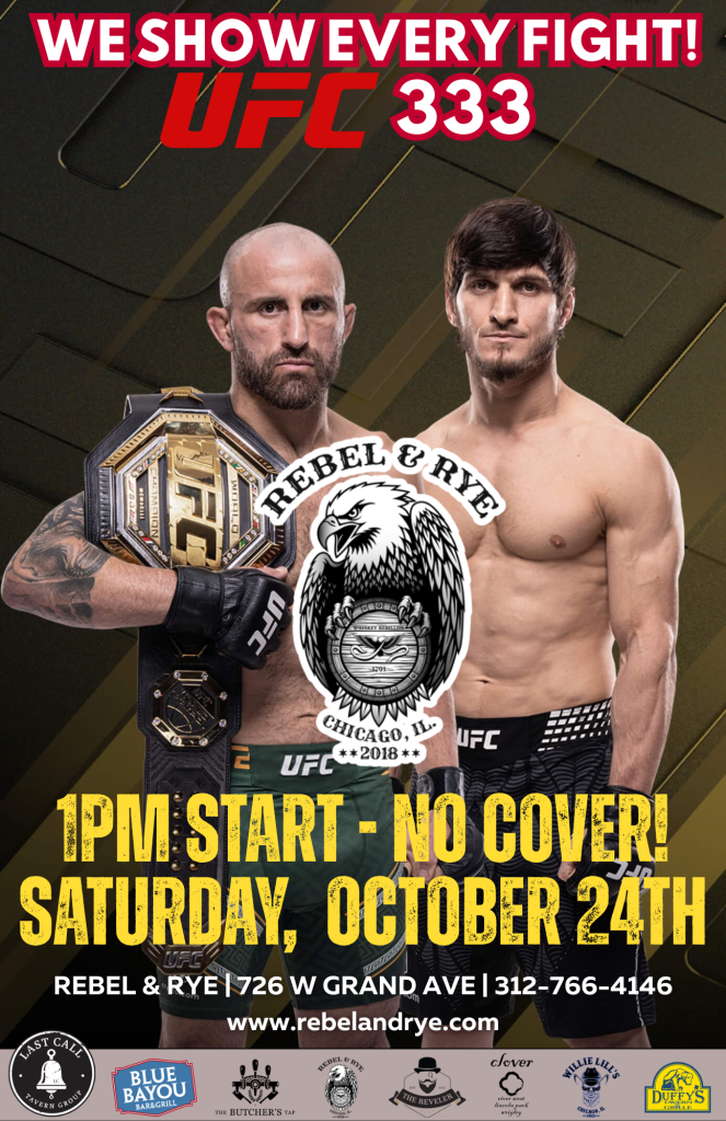 UFC 333 Watch Party | Saturday, October 24 at Rebel & Rye